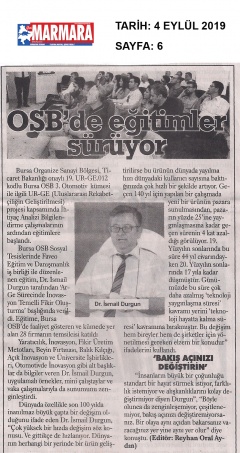 Bursa OSB 3.Otomotiv Kümesi Eğitimi